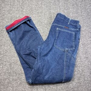 Wearguard Denim Blue Fleece Lined Jeans Men 32X30 Made In Usa Warm Workwear